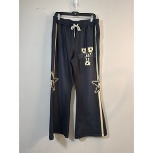 Manfinity Track Pants Black NYC Star Graphic Streetwear XL